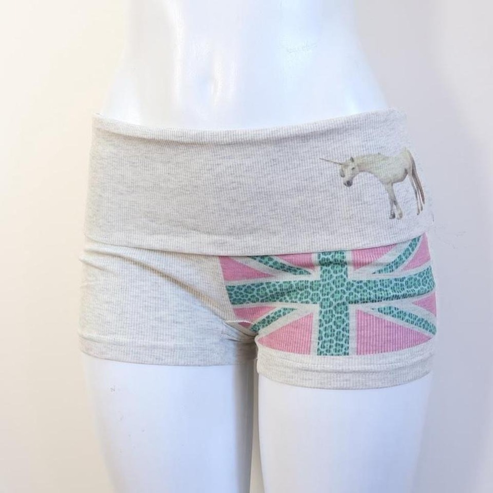 y2k union jack unicorn hot pants tumblr core